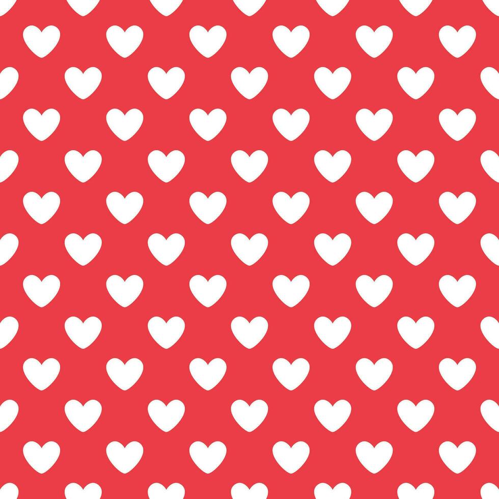 kärlek hjärta upprepa mönster design vektor bakgrund, vit hjärta form på en röd bakgrund