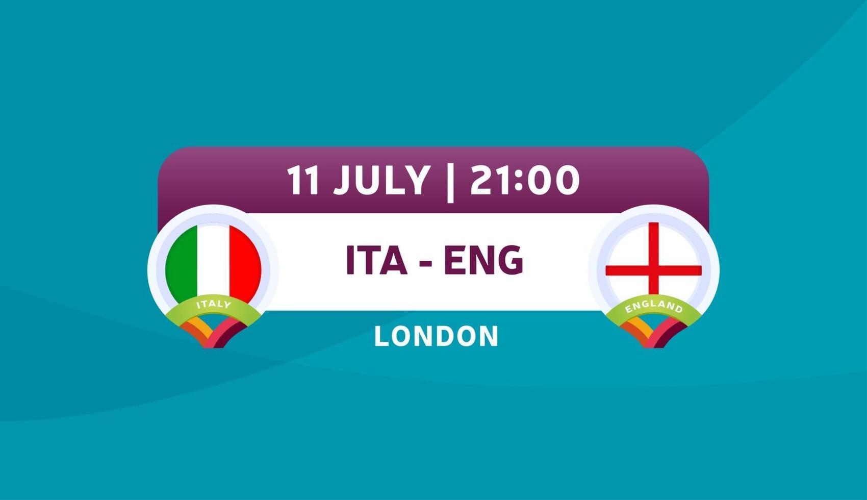 italien vs england match vektorillustration fußball 2020 meisterschaft vektor