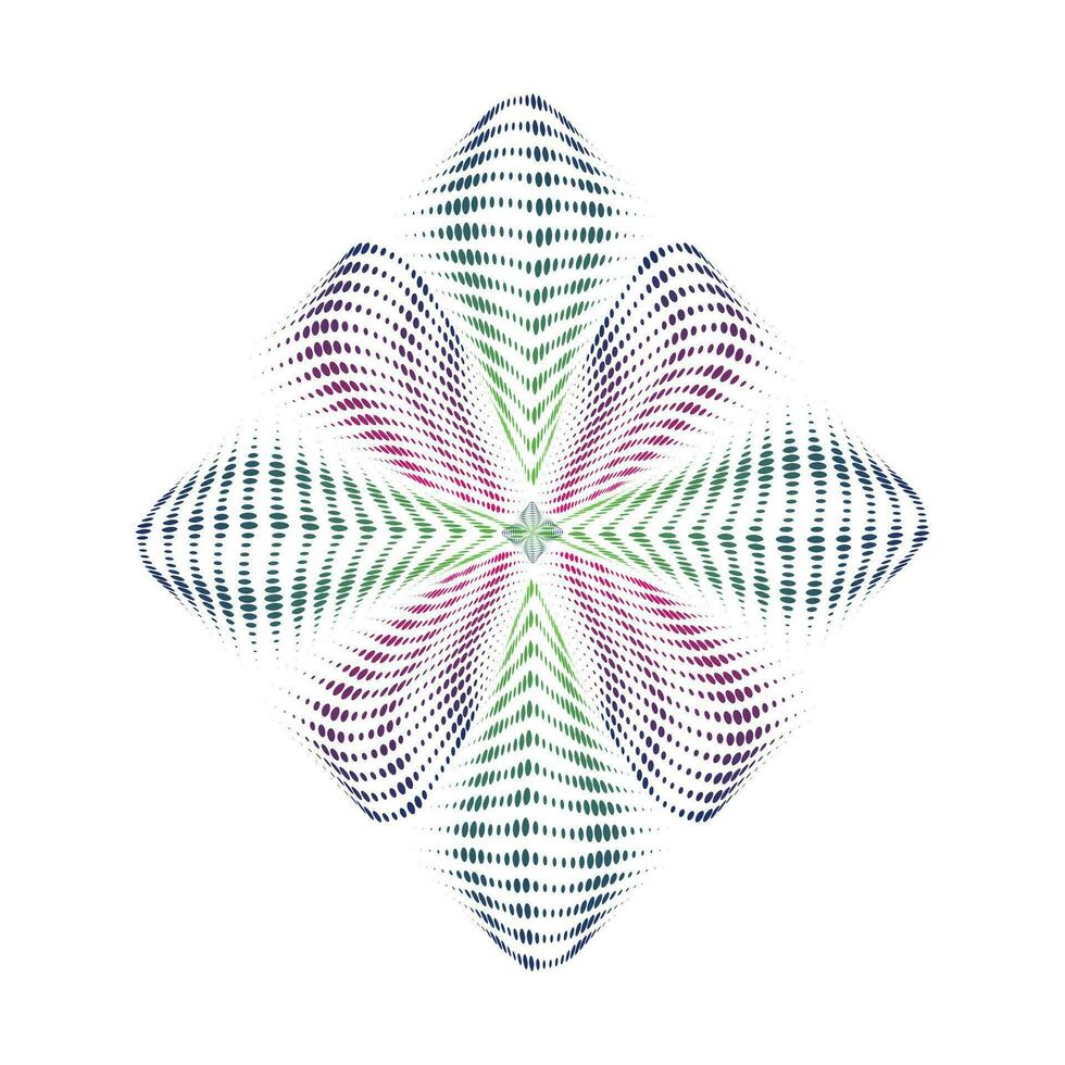 grön och rosa Färg abstrakt halvton punkt mönster vektor illustration blomma