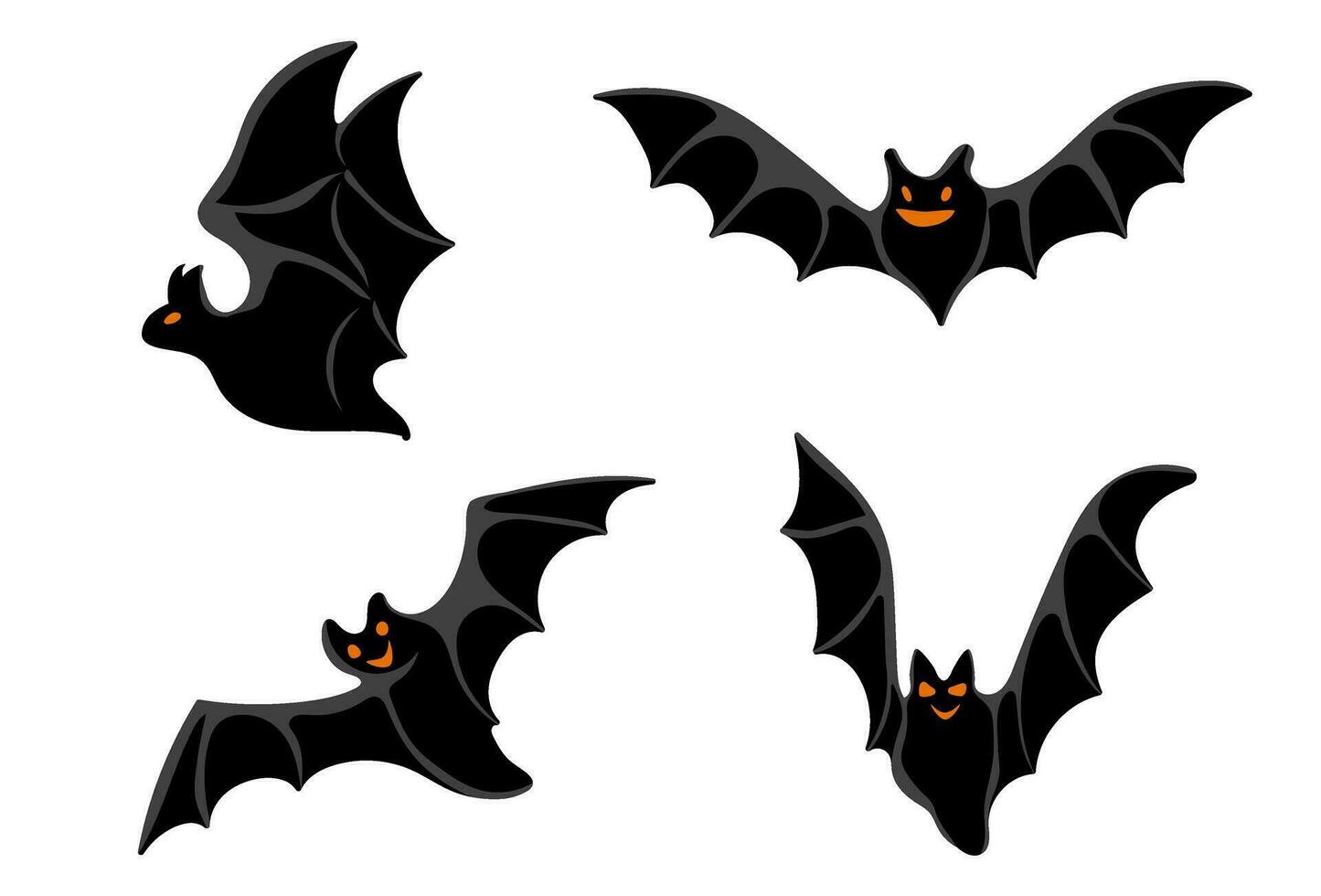 uppsättning av halloween fladdermöss. hand dragen klotter design element för affisch, baner, t skjorta, kort, flygblad, inbjudan vektor