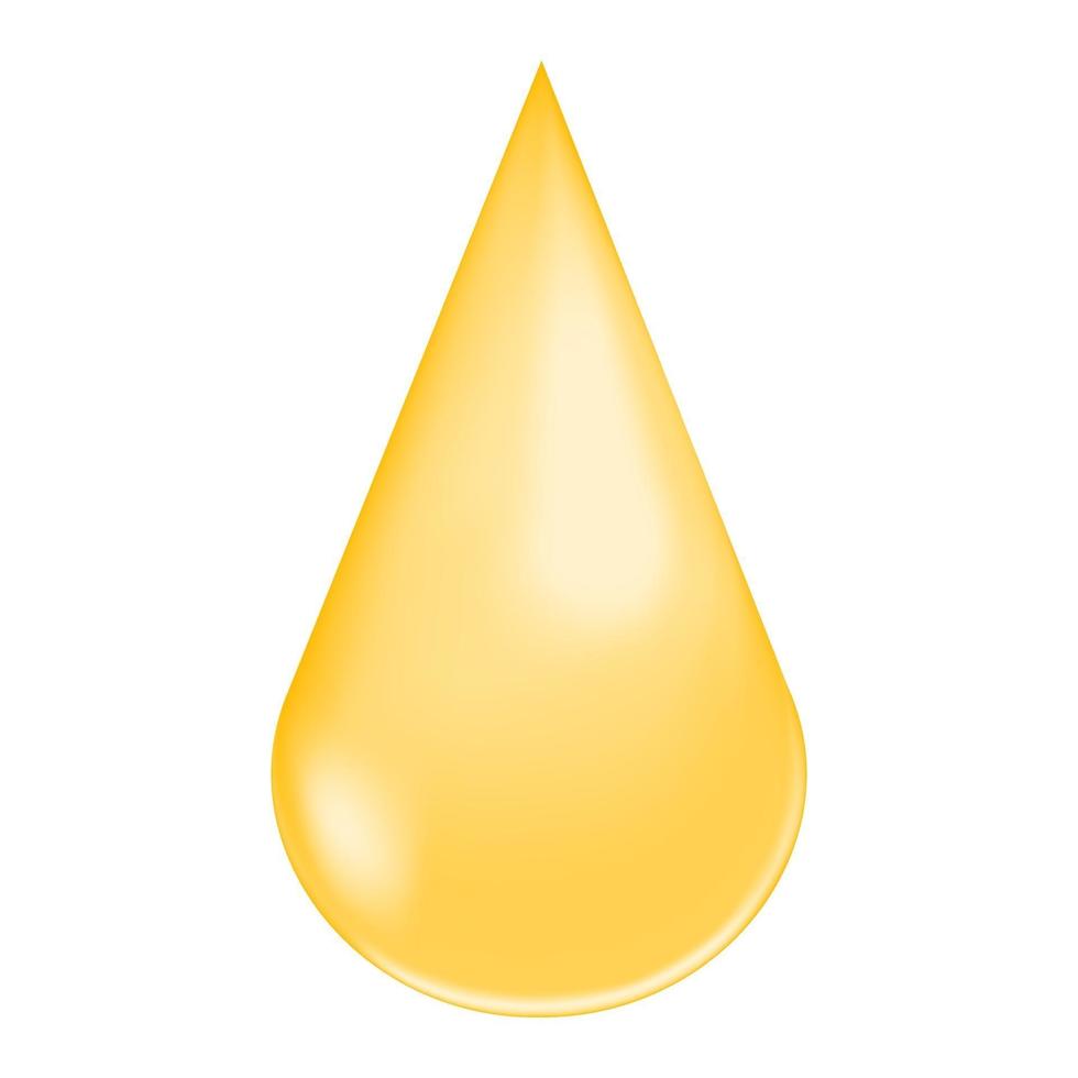 gyllene glänsande droppe. kollagen droppe, vitamin a eller e, keratin, serum, jojoba kosmetisk olja, omega fettsyra vektor
