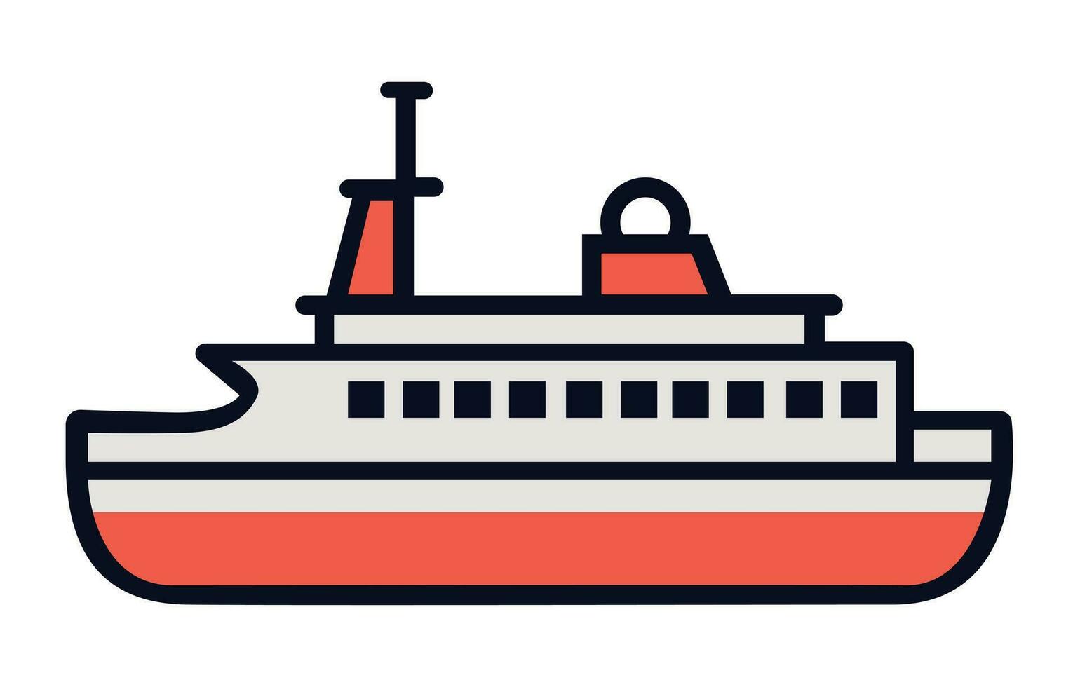 maritim Schiffe Wohnung, Ladung Schiff Container im das Ozean Transport, Versand Fracht Transport. Illustration Vektor