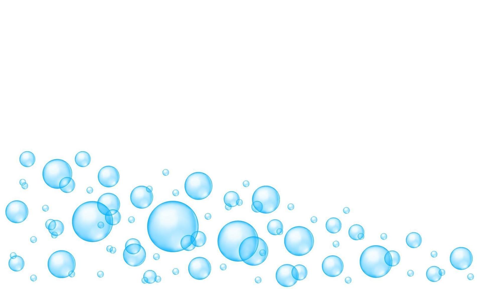 blaue Blasen abstrakten Hintergrund mit Platz für Text. Badeschaum, Aquarium- oder Meerwasserstrahl, Seife oder Reinigungsschaum, Sprudeleffekt vektor