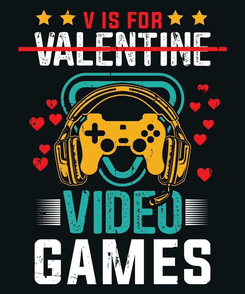 v är för valentine video spel vektor