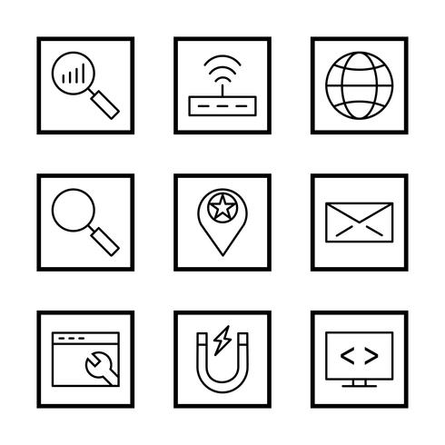 Satz von Vector SEO Search Engine Optimization Icons