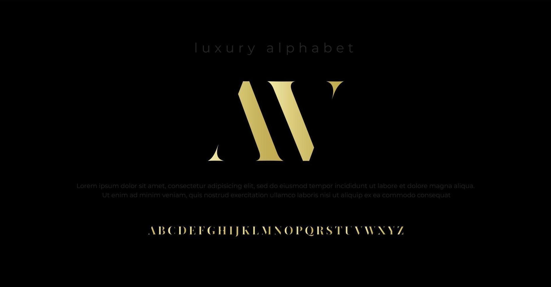framtida lyxiga alfabetet teckensnitt. typografi urban stil teckensnitt för mode, detaljhandel, feminin, skönhetsvård, smycken logo design vektor