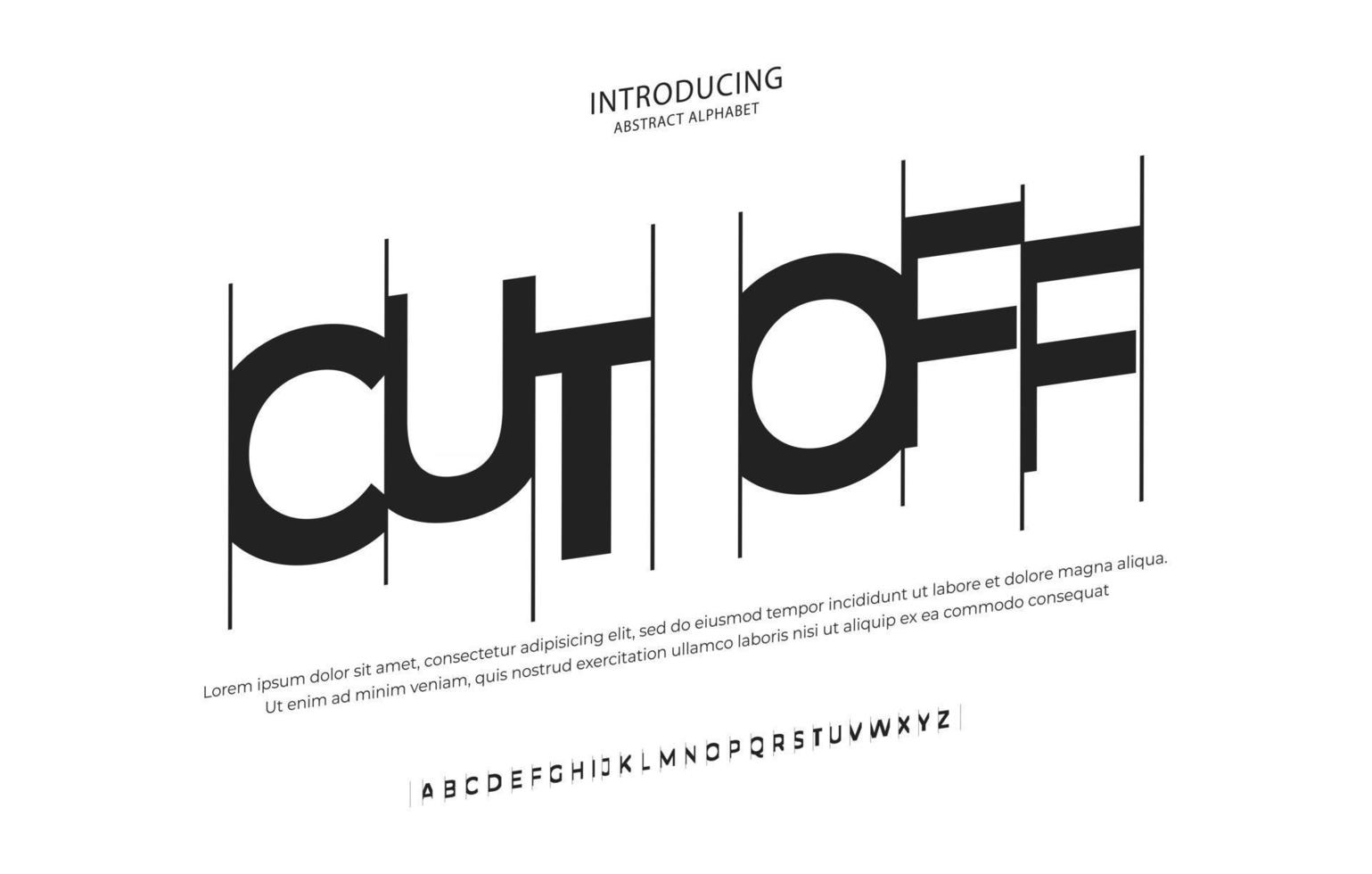modernt abstrakt kursivt alfabetet teckensnitt. typografi urban stil teckensnitt för filmproduktion, omslag, affisch, flygblad, banner, filmlogotypdesign vektor