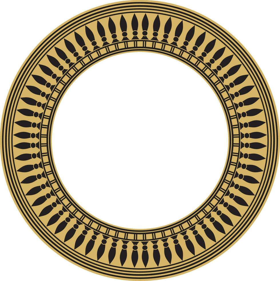 Vektor golden runden ägyptisch Grenze. Kreis Ornament von uralt Afrika. Muster von Lotus Blumen und Sonne