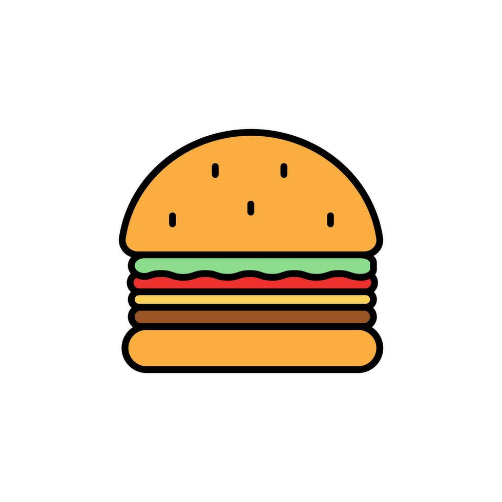 Burger eben Design. Vektor Illustration