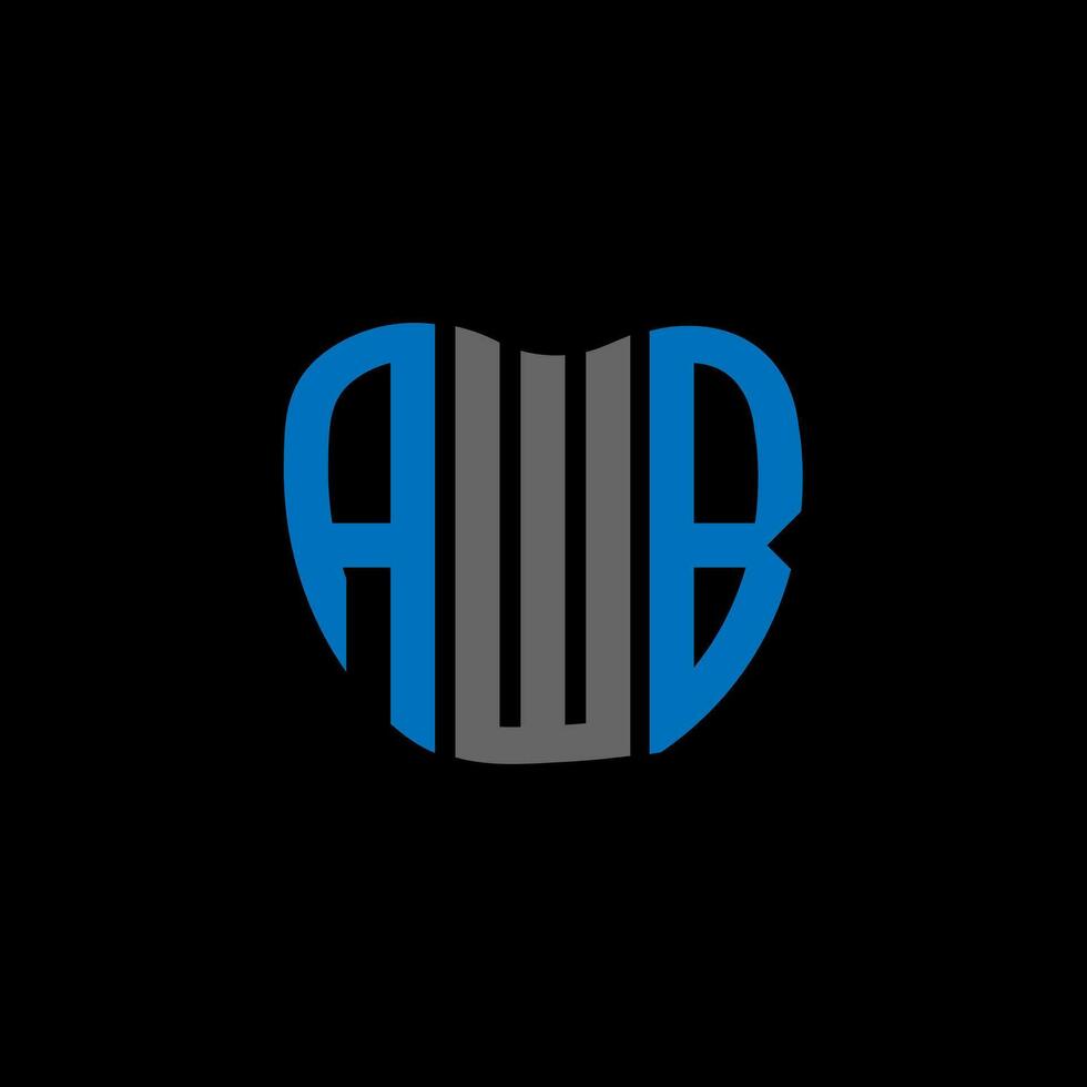 awb brev logotyp kreativ design. awb unik design. vektor