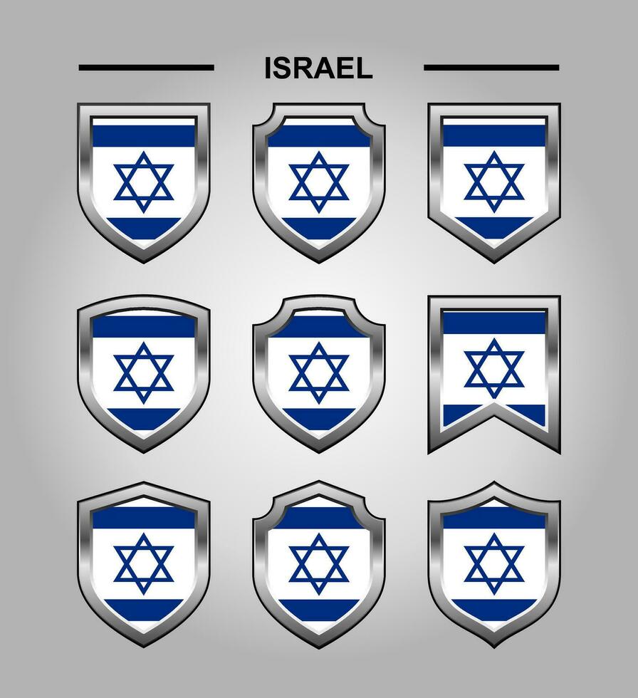 Israel nationell emblem flagga med lyx skydda vektor