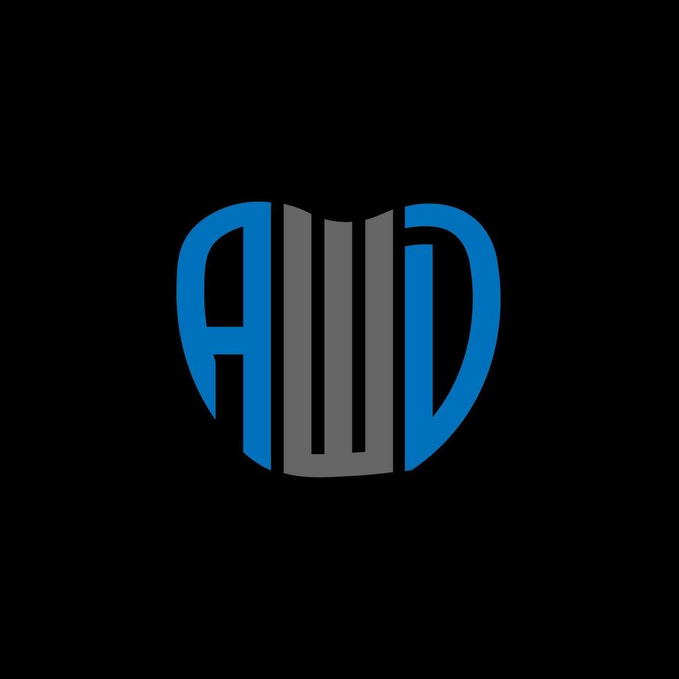 awd brev logotyp kreativ design. awd unik design. vektor