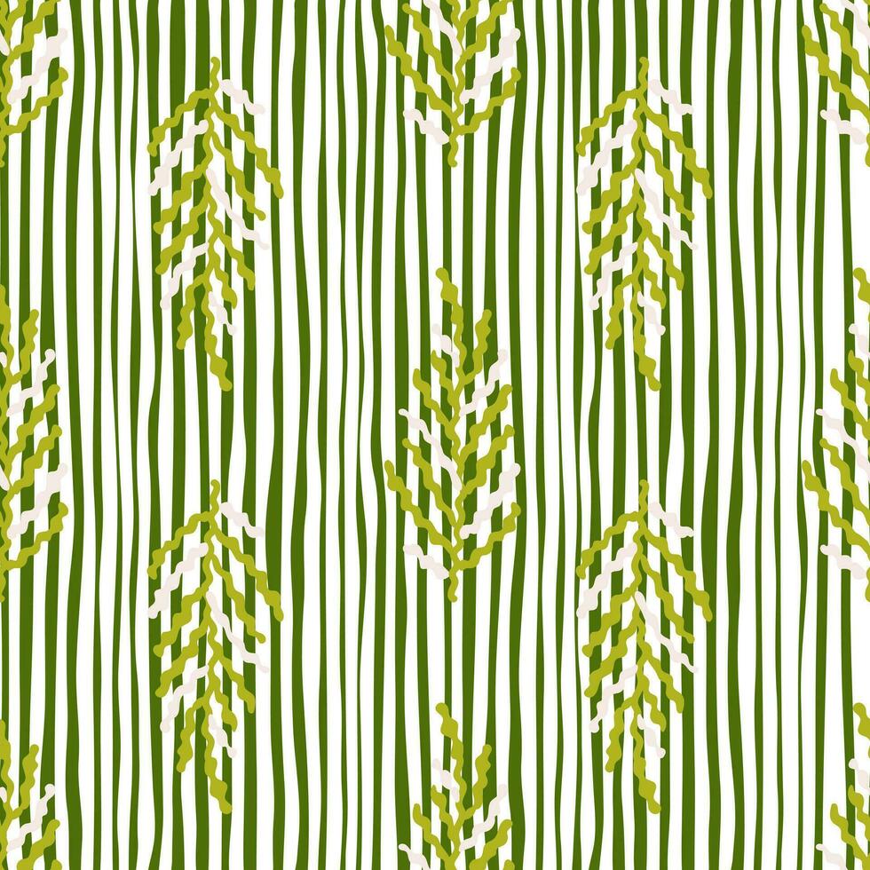 abstrakt tång bakgrund. organisk ormbunke löv sömlös mönster. enkel stil botanisk bakgrund. vektor