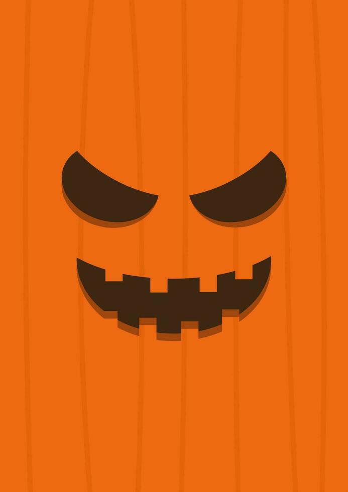 unheimlich Gesicht auf Halloween Kürbis Mauer Kunst Hintergrund Illustration vektor