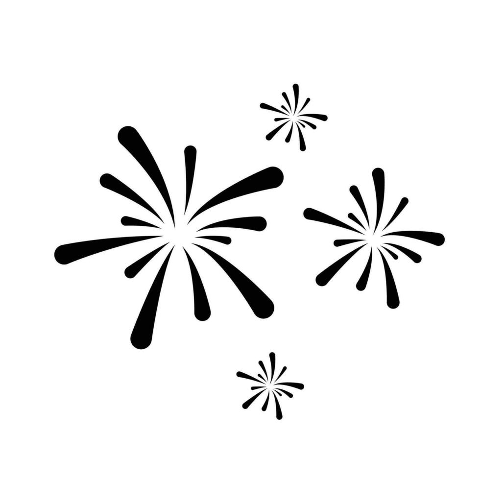 Feuerwerk Zeichen, Jubiläum, Schön, Geburtstag, hell, platzen Glyphe Symbol. Feuerwerk und Beleuchtung Feuerwerkskörper Feier zum Apps und Webseiten. Vektor Illustration Design auf Weiß Hintergrund. eps 10