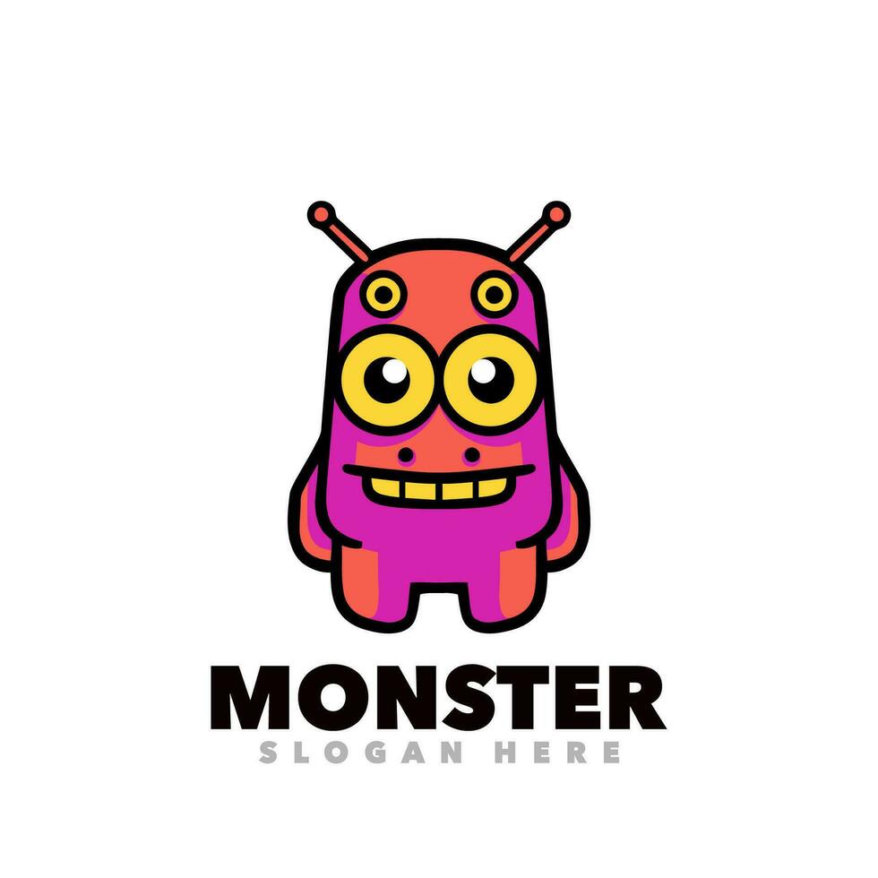 süß Monster- Karikatur Logo Design vektor