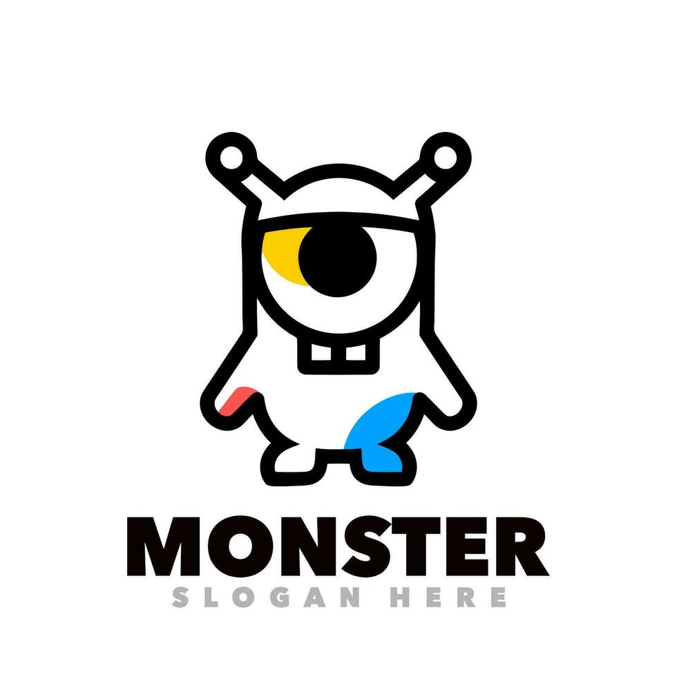 Monster- Linie Design Logo vektor