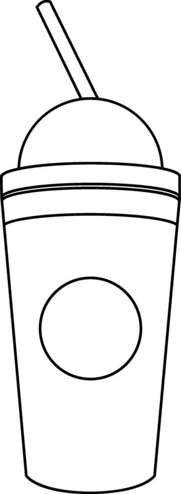 illustrerade kaffe kopp, ta bort kopp, disponibel kopp, tumblr kopp, eller återanvändbar kopp linje konst illustration. vektor