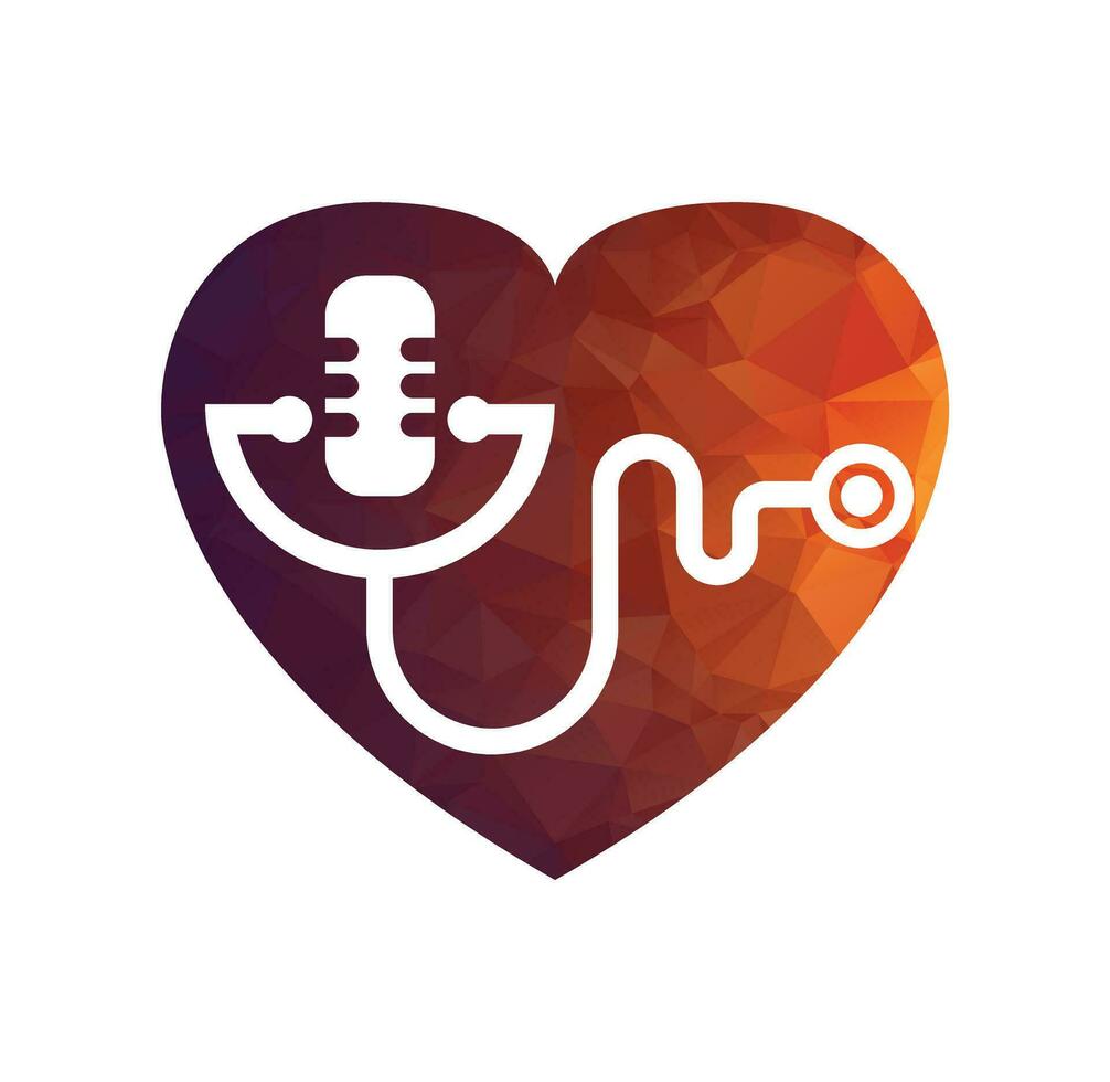 mic mikrofon stetoskop för medicinsk podcast vektor