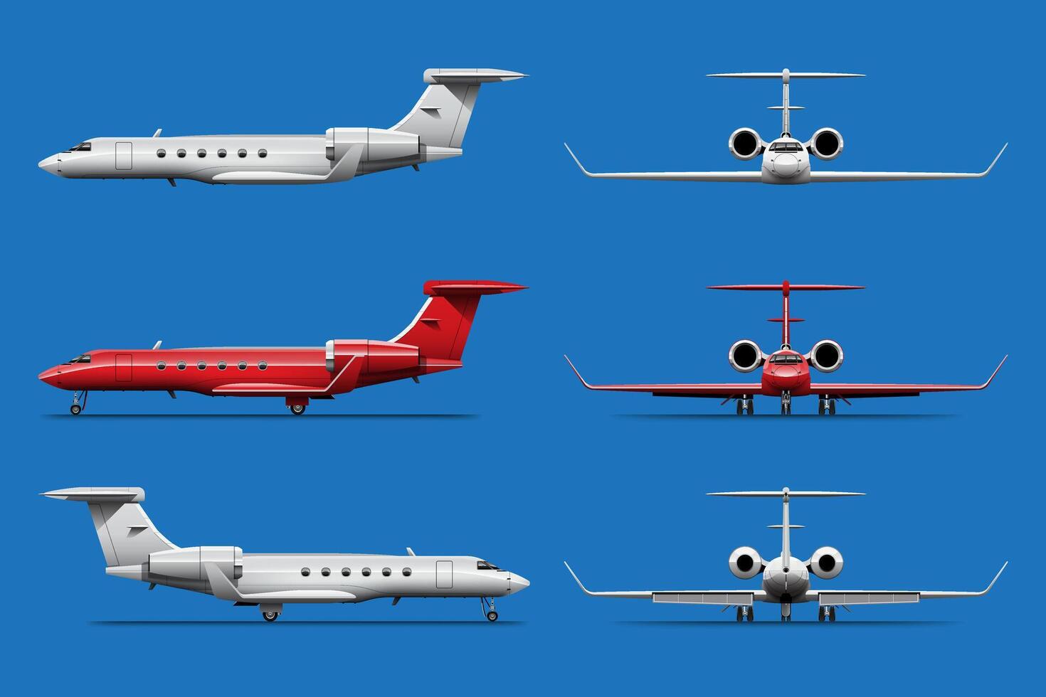 stor isolerad business class boeing flygplan flygfrakt leverans och transport charter ikon vektorillustration, logistik koncept, platt vektor, vektor