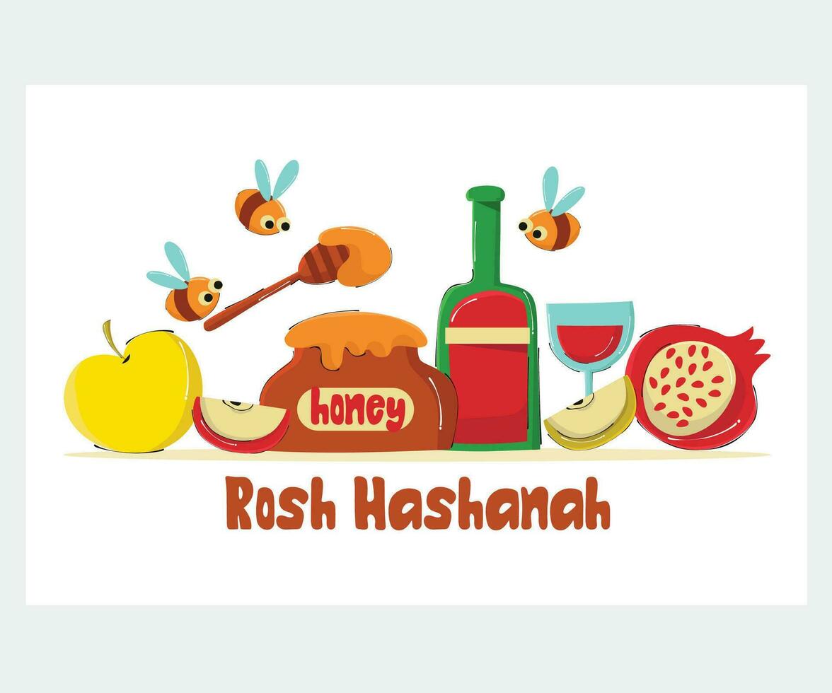 rosh hashanah jüdisch Neu Jahr Illustration vektor