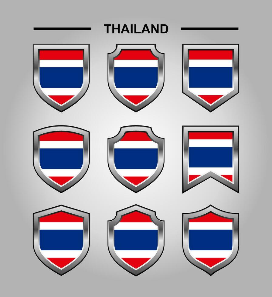 thailand nationell emblem flagga med lyx skydda vektor