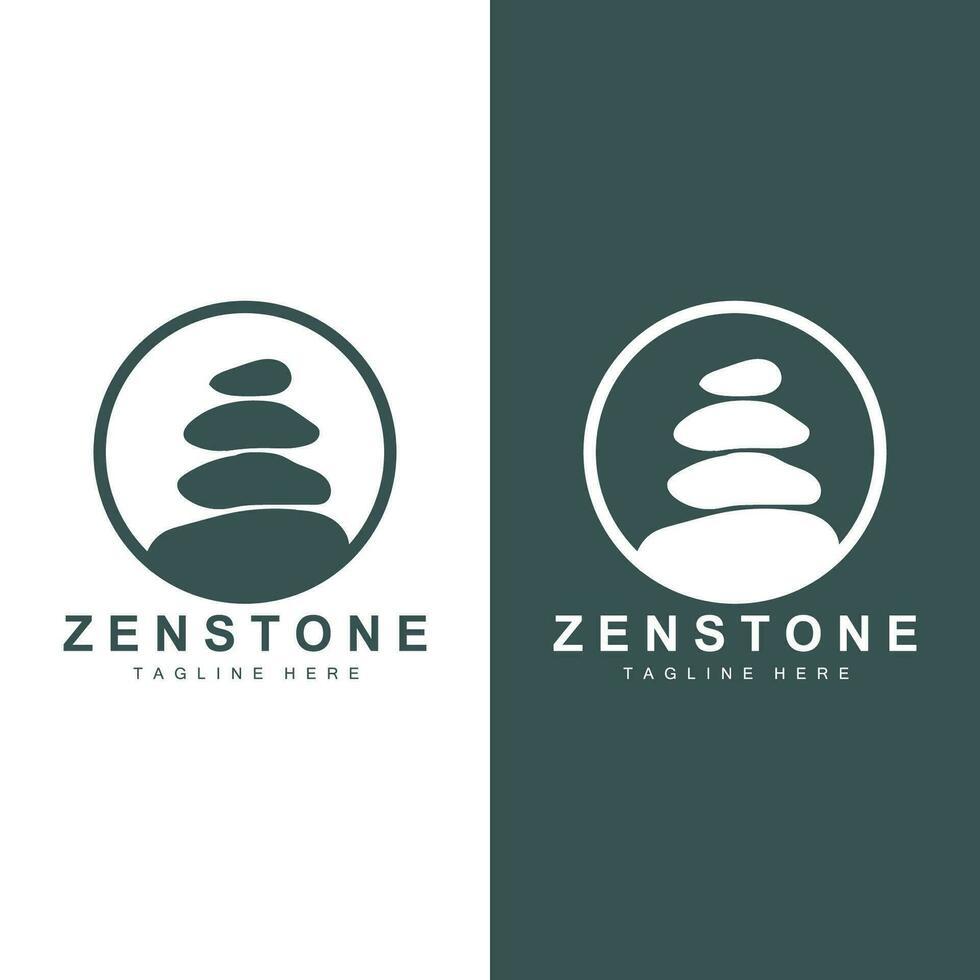 Stein Logo, Vektor Zen Meditation Stein Balance Ruhe, Yoga minimalistisch einfach Design, Silhouette Illustration