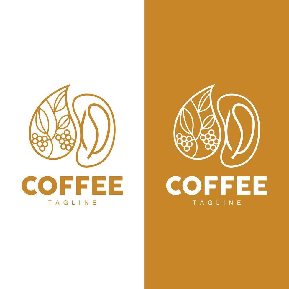 Kaffee Logo Design, Kaffee Baum trinken Vektor, Vorlage Symbol Illustration vektor