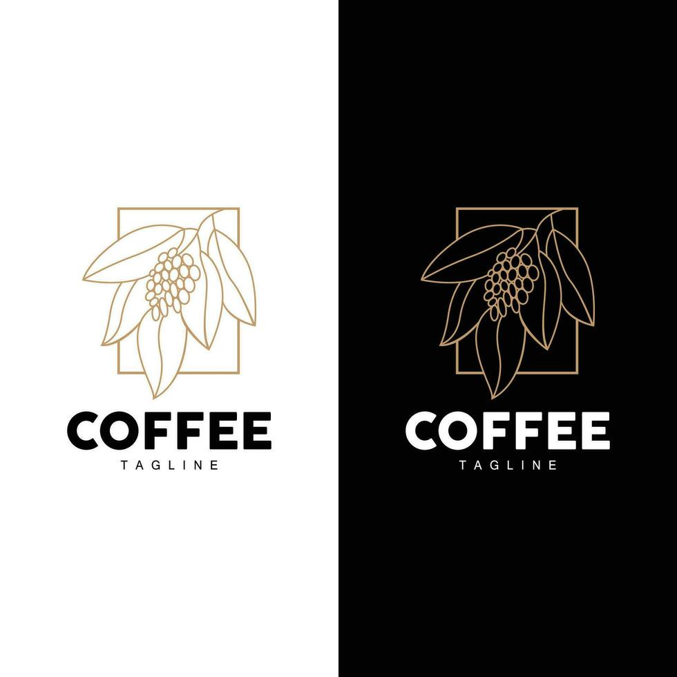 Kaffee Logo Design, Kaffee Baum trinken Vektor, Vorlage Symbol Illustration vektor