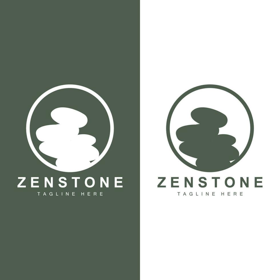 Stein Logo, Vektor Zen Meditation Stein Balance Ruhe, Yoga minimalistisch einfach Design, Silhouette Illustration