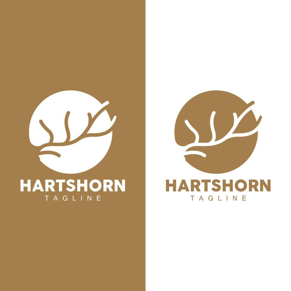 Hirsch Horn Logo Design Horn Tier Illustration minimalistisch einfach Symbol Symbol vektor