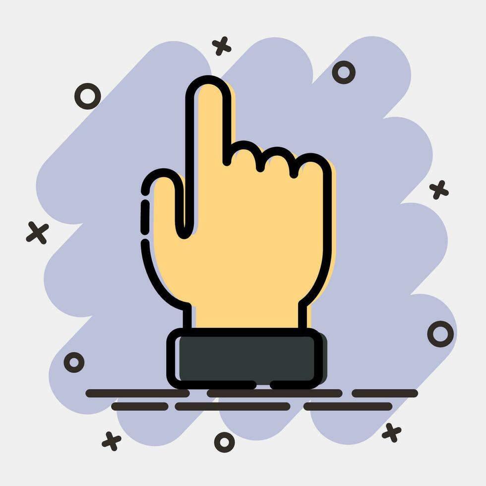 Symbol Index Finger. indonesisch Allgemeines Wahl Elemente. Symbole im Comic Stil. gut zum Drucke, Poster, Infografiken, usw. vektor