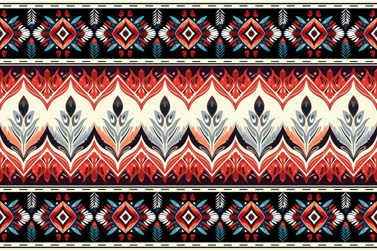 abstrakt etnisk gräns mönster design. aztec tyg textil- mandala dekorativ. stam- inföding motiv traditionell broderi vektor bakgrund