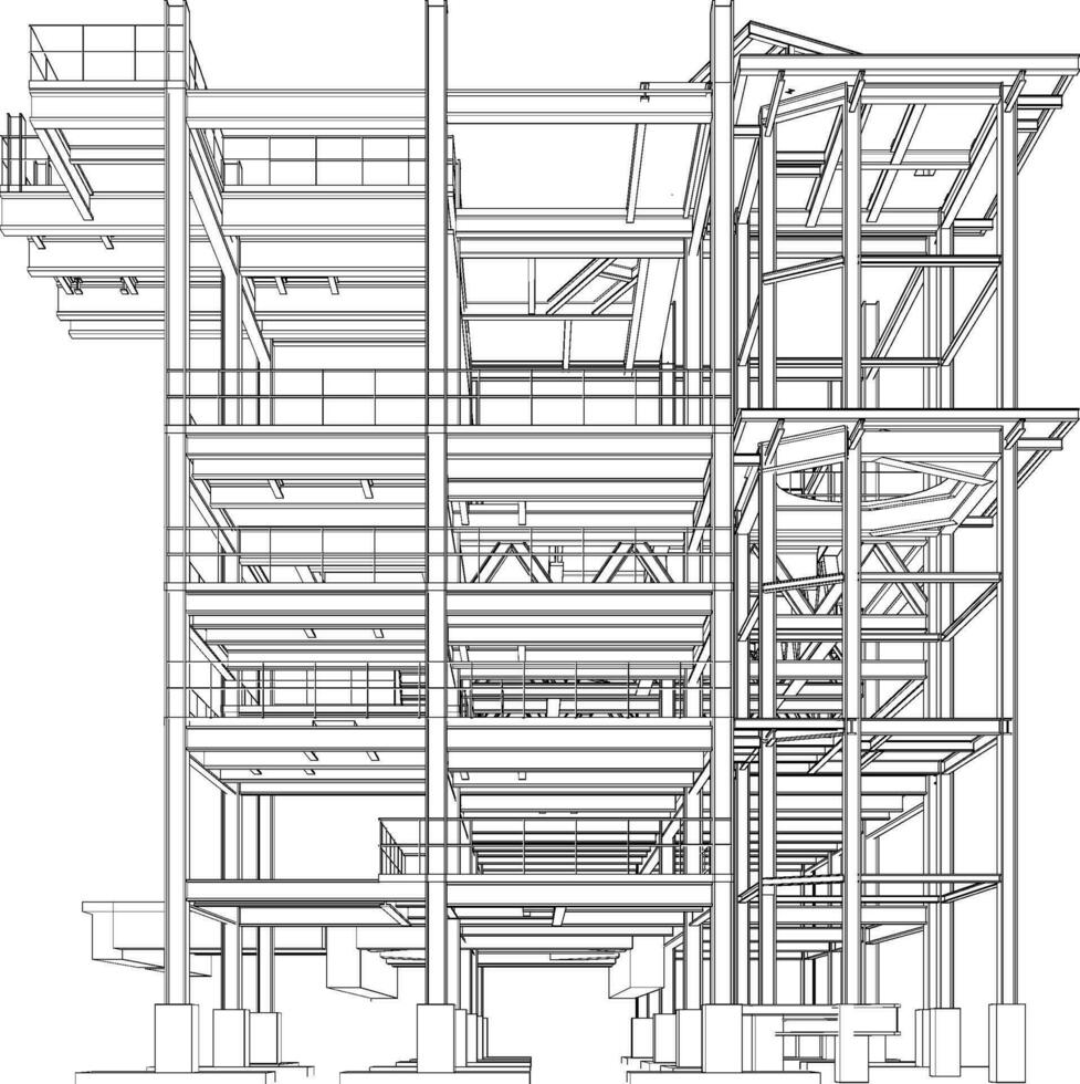 3d Illustration von industriell Gebäude vektor