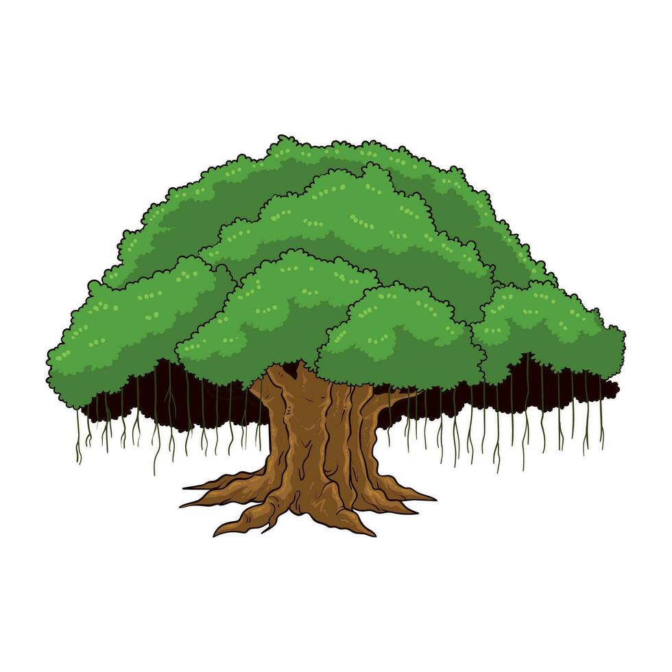 banyan träd vektor illustration