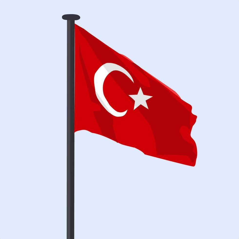 Türkisch Flagge Vektor Illustration
