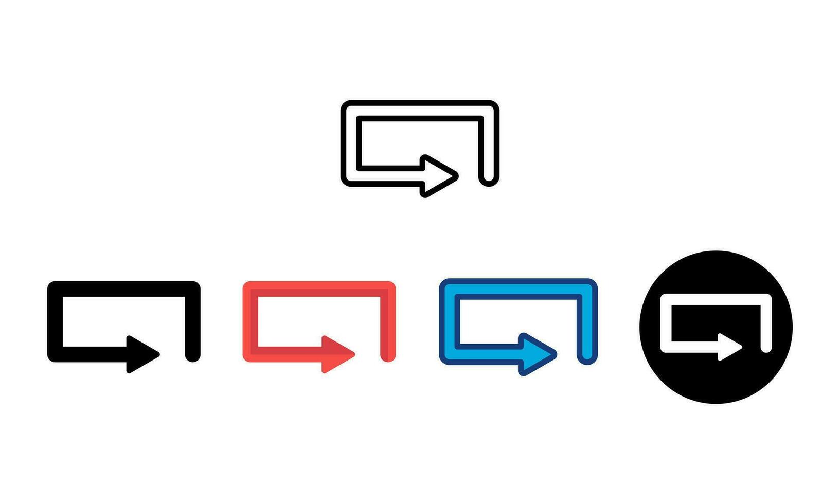 upprepa ikon uppsättning med 5 annorlunda typer av stilar, linje, Färg linje, platt Färg, runda, svart fylla. vektor