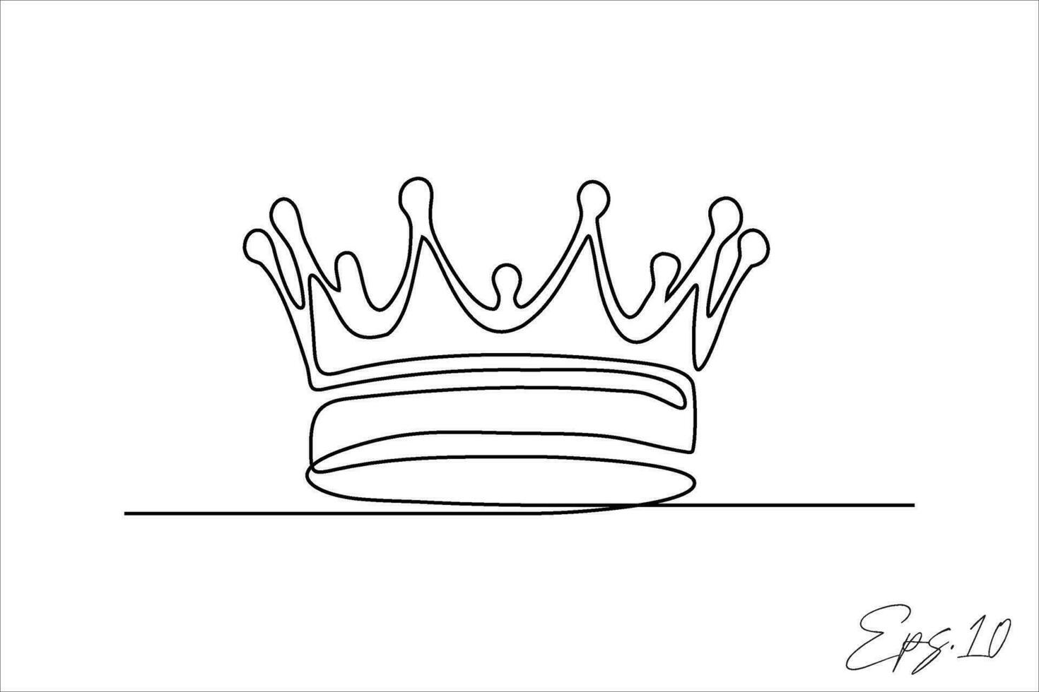 kontinuerlig linje konst teckning av kungens krona vektor