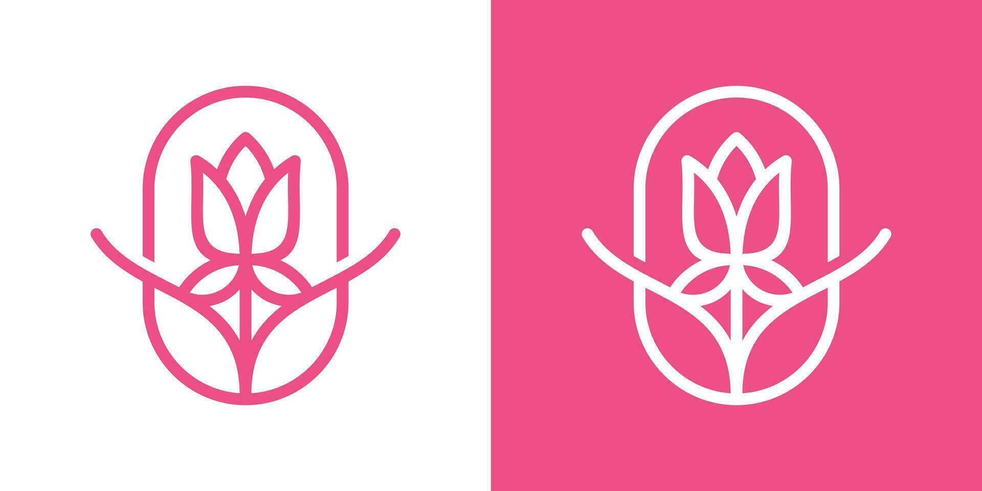 Rose Blume inspiriert Logo Design gemacht im ein minimalistisch Linie Stil. vektor