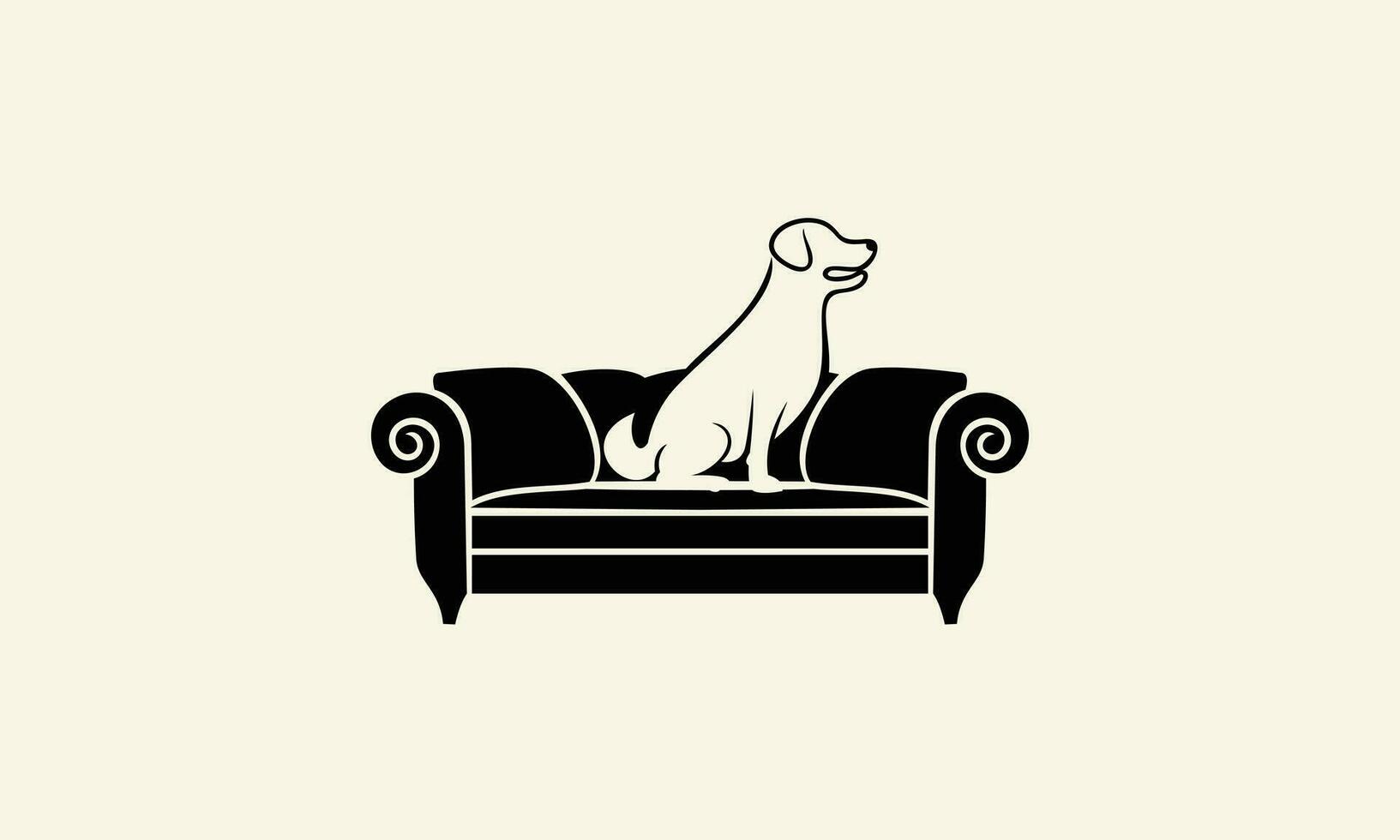 Silhouette Hund und Sofa Logo vektor