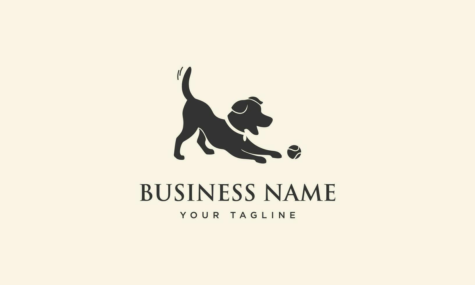 Silhouette Hund Spaß Logo Design vektor