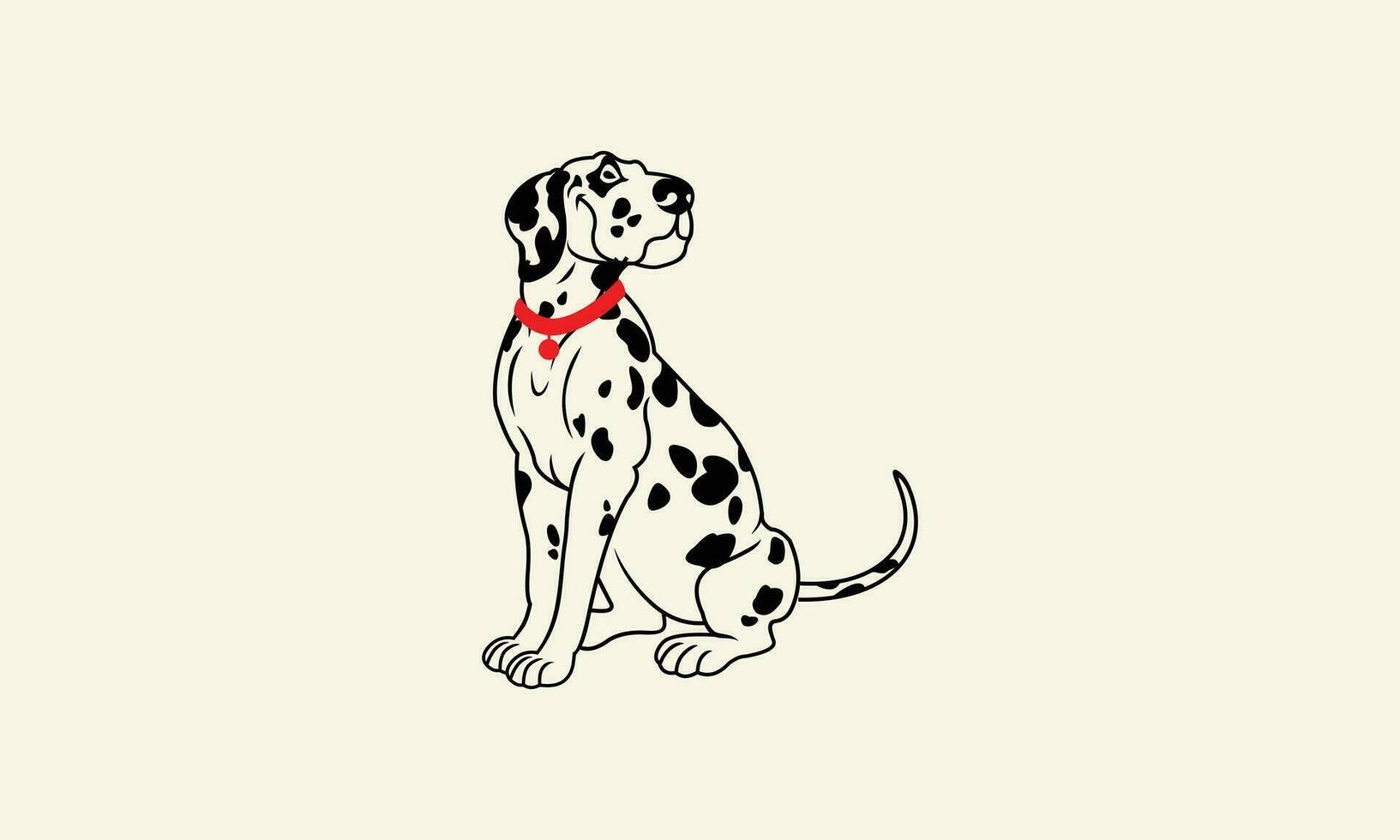 linje konst dalmatian logotyp design vektor