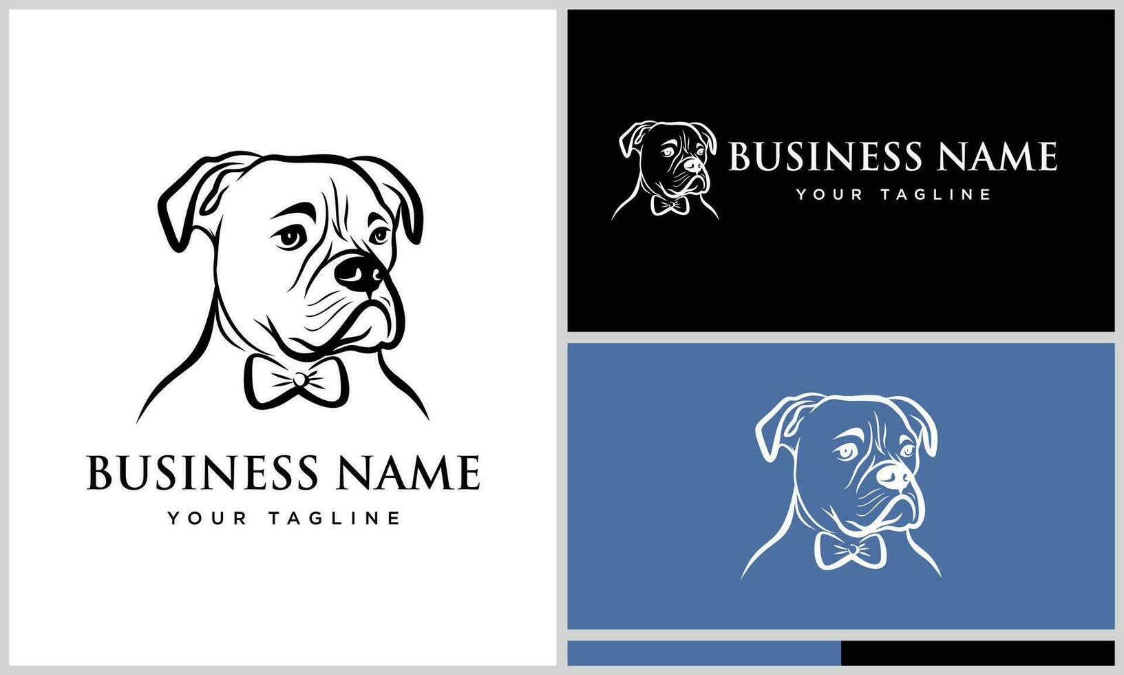 linje konst bulldogg logotyp mall vektor