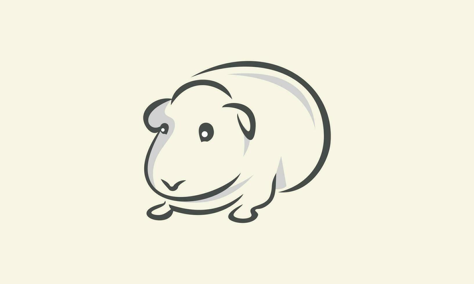 Linie Kunst Guinea Schwein Logo vektor