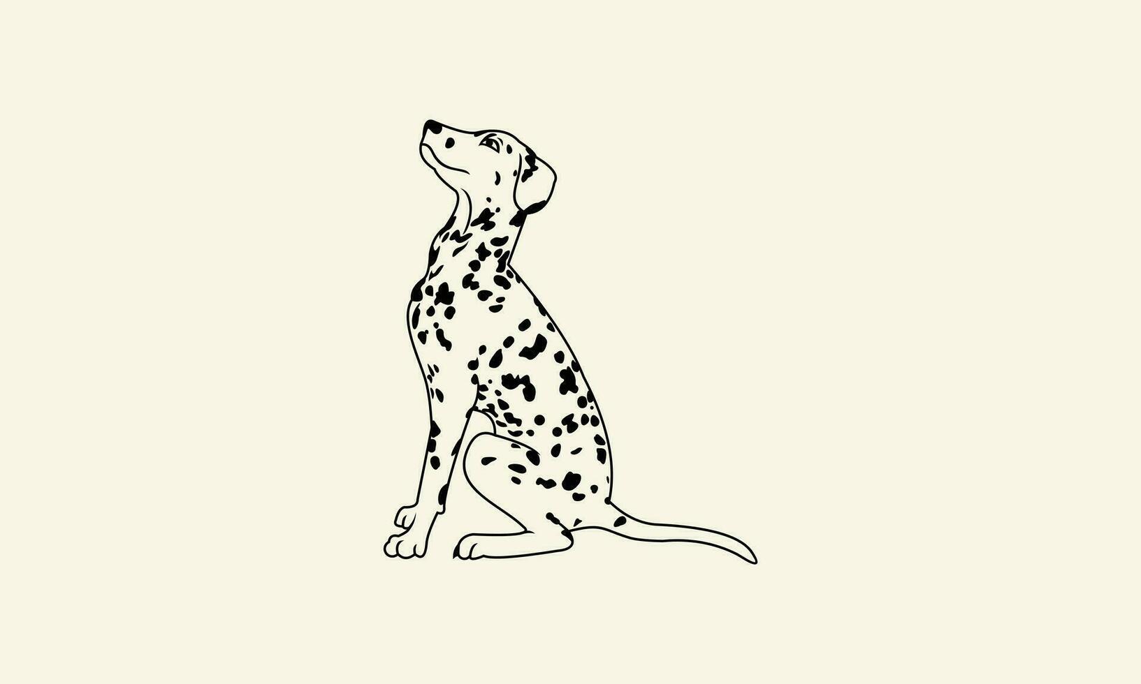 linje konst dalmatian logotyp design vektor