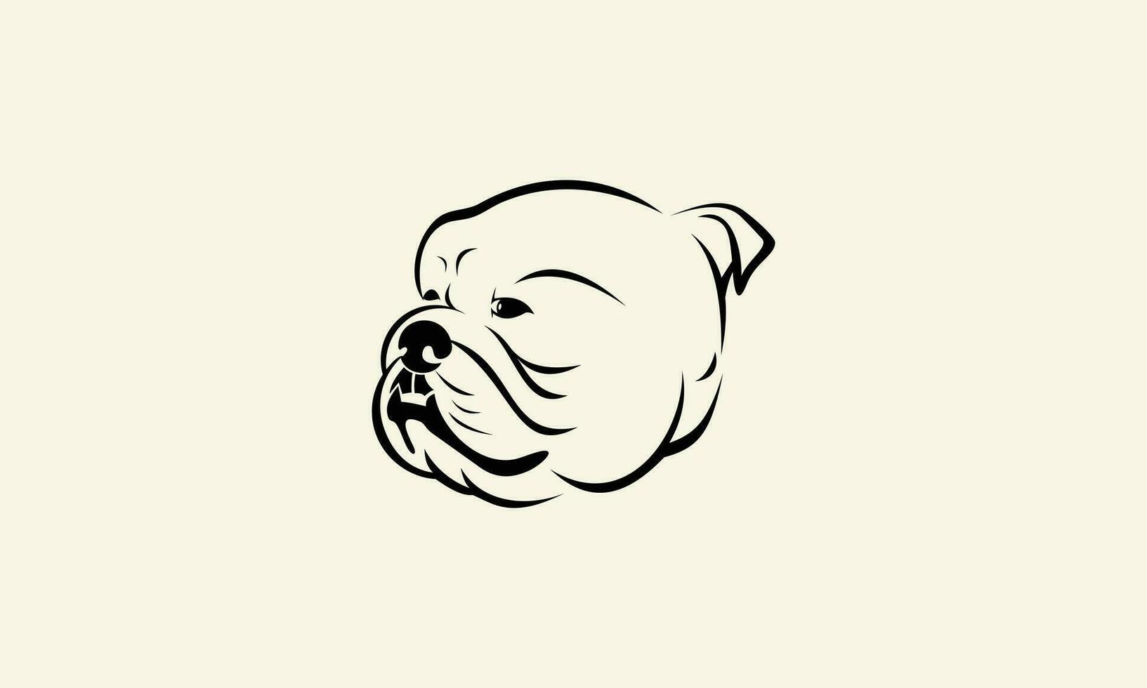 Linie Kunst Bulldogge Kopf Logo vektor