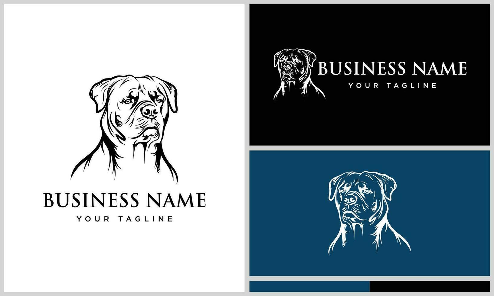 Linie Kunst Bulldogge Logo Vorlage vektor