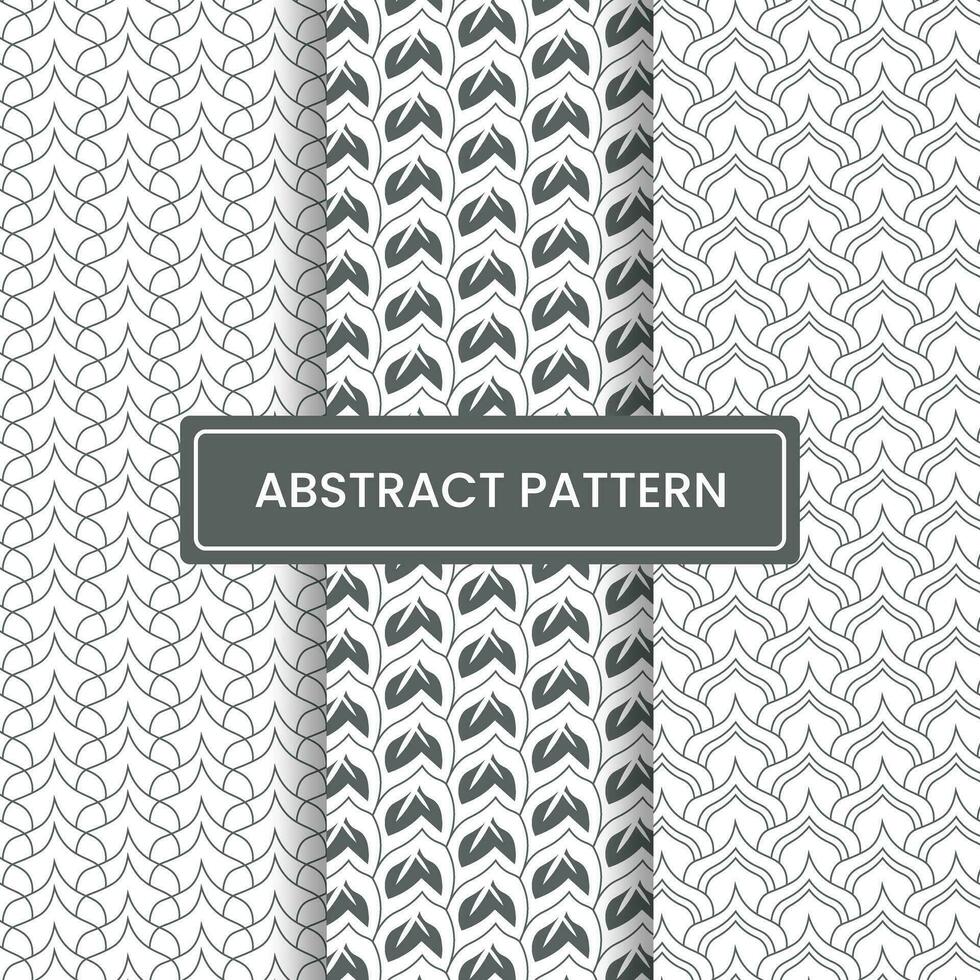 sömlös mönster uppsättning med abstrakt rader former och blad vektor