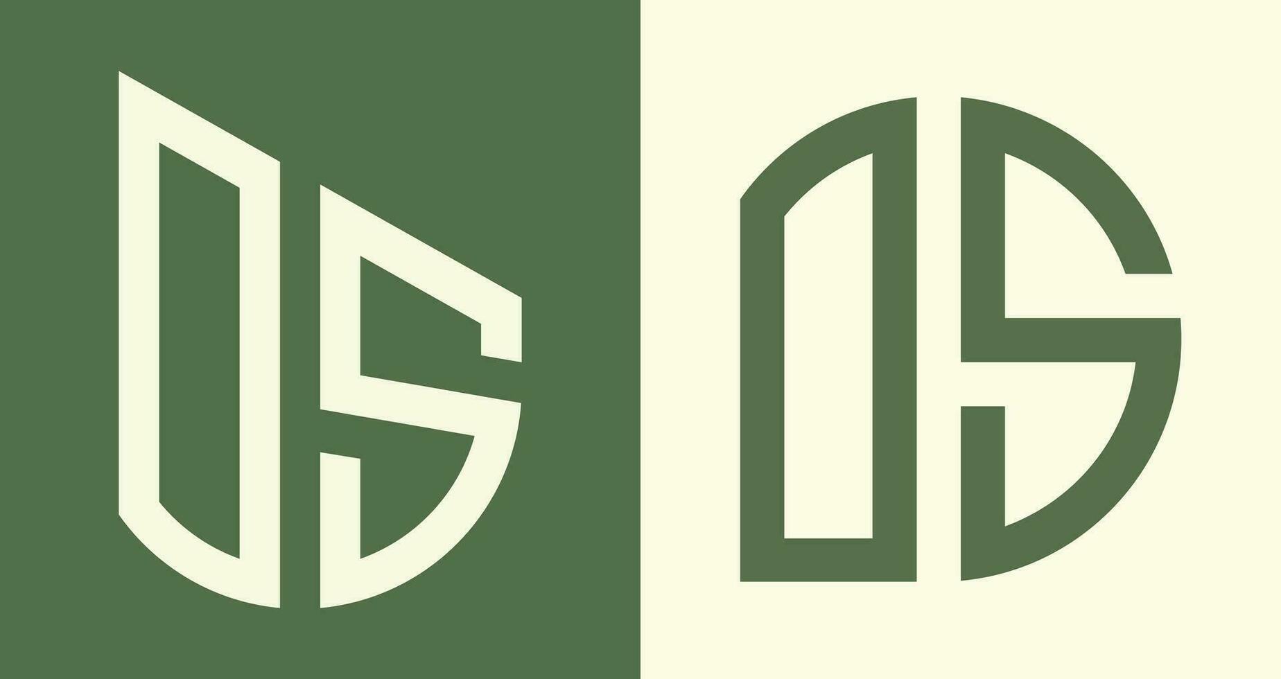kreativ enkel första brev os logotyp mönster bunt. vektor