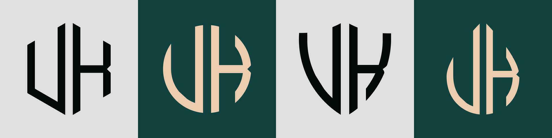 kreativ einfach Initiale Briefe Vereinigtes Königreich Logo Designs bündeln. vektor